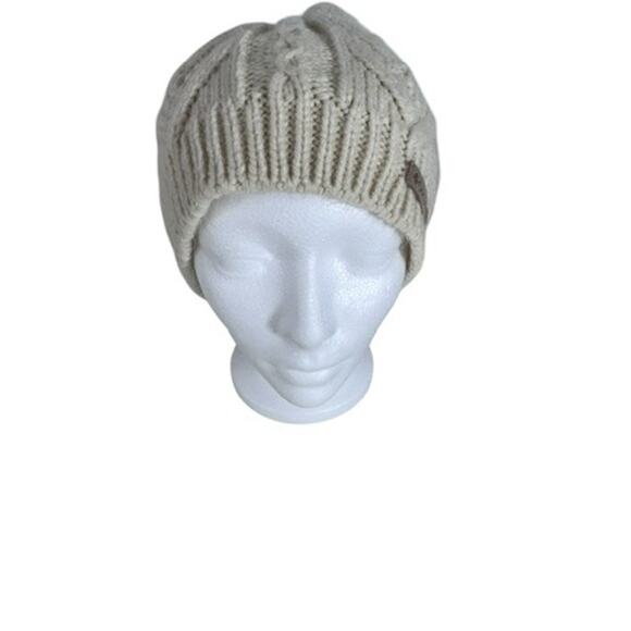 'COLUMBIA' Winter Hat Insulated Beanie Cream One Size Unisex Preppy Skiing Snow - Picture 2 of 9